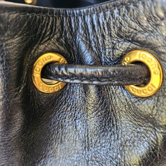 EUC Gucci Bamboo Backpack Leather Mini Black - Picture 7 of 13